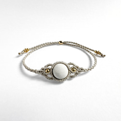 アロマ香る 癒しのマクラメブレスレット　* 気持ちほどける馥郁 * グレージュ　ギフトラッピング対応 4枚目の画像