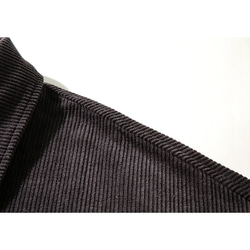 コーデュロイシャツ　長袖シャツ　でかいポケット　コート風シャツ　グレー＃L095 5枚目の画像