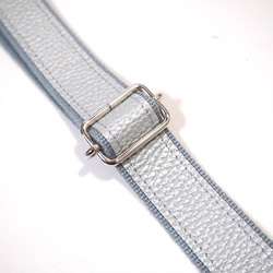 ★ハンドメイド★日本製★牛革★２ＷＡＹショルダーバッグ（ロングハンドル・肩掛け）★シルバー★コロンとしたスタイル★超軽量 8枚目の画像