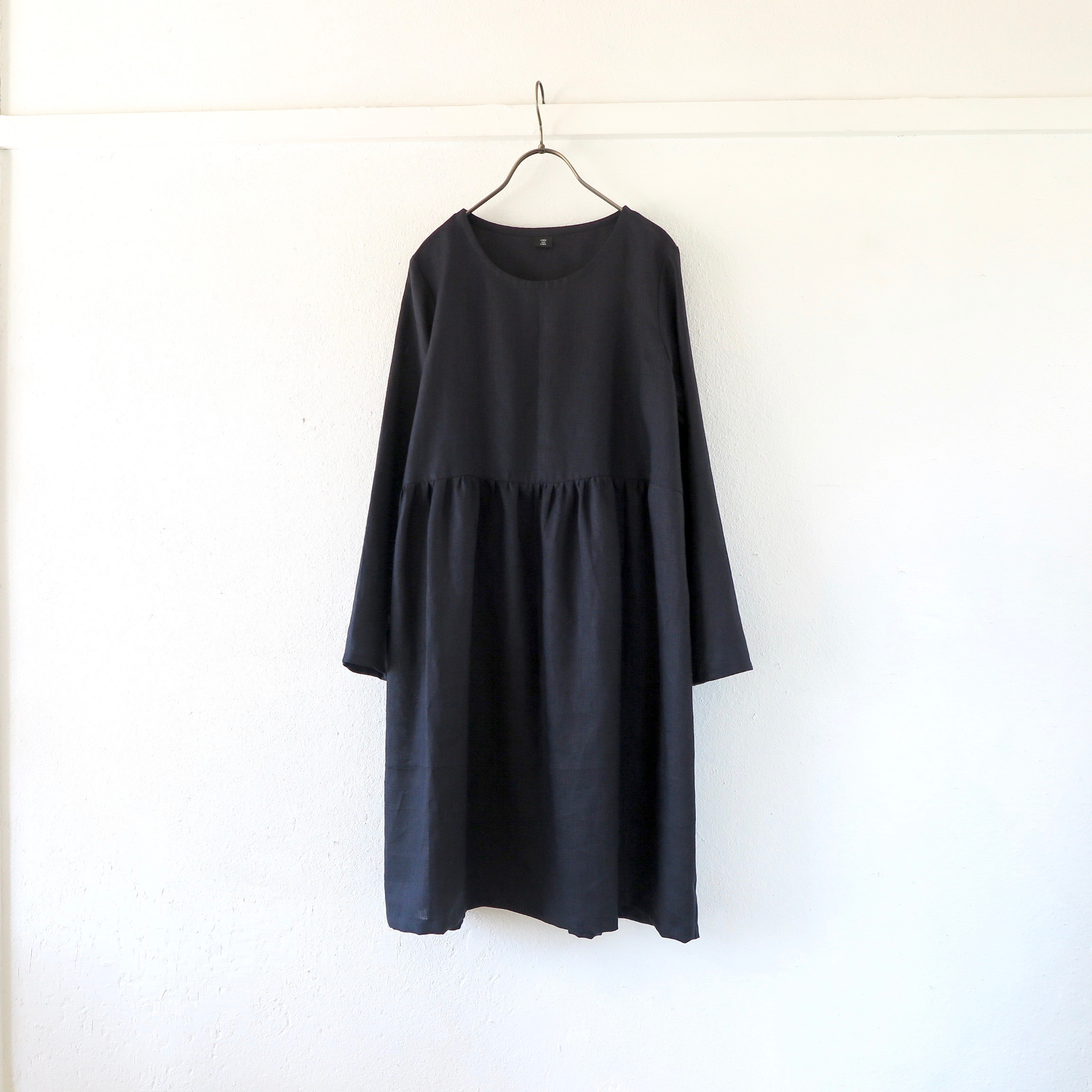 リネン / 選べる16色 / SS〜10L /  ギャザーワンピース　ハイウエスト