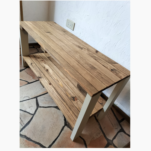 ウッドラック 2段 ブラック ヘンプベージュ 収納棚 木製ラック 2段