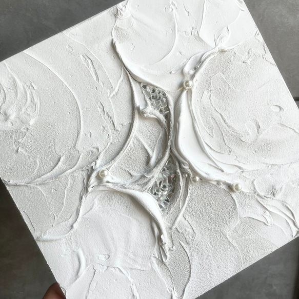 モダンアート キラキラ 24×24㎝ テクスチャーアート 現代アート 抽象画