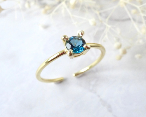 きらめくブルー ロンドンブルートパーズのリング 指輪 天然石