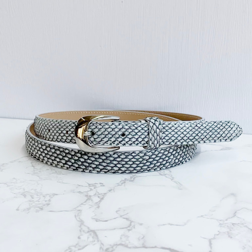 日本製 パイソン 20㎜巾 ベルト 蛇革 フリーサイズ エキゾチックレザー