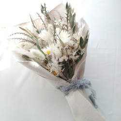 SDGz作品【遠州織物帆布】くすみカラードライフラワー×帆布ブーケ 送別会　プレゼント　花束　卒業祝　退職祝い　誕生日 8枚目の画像
