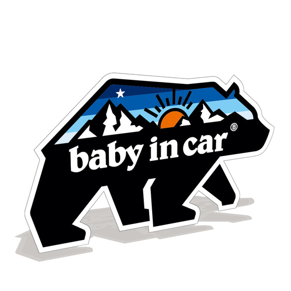 【マグネット】BABY IN CAR カーマグネット アウトドア 子ぐま ベビーインカー BABYINCAR 1枚目の画像