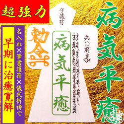 直筆名入れ祈祷】病気平癒☆強力形代お守り 健康・悩み・ダイエット