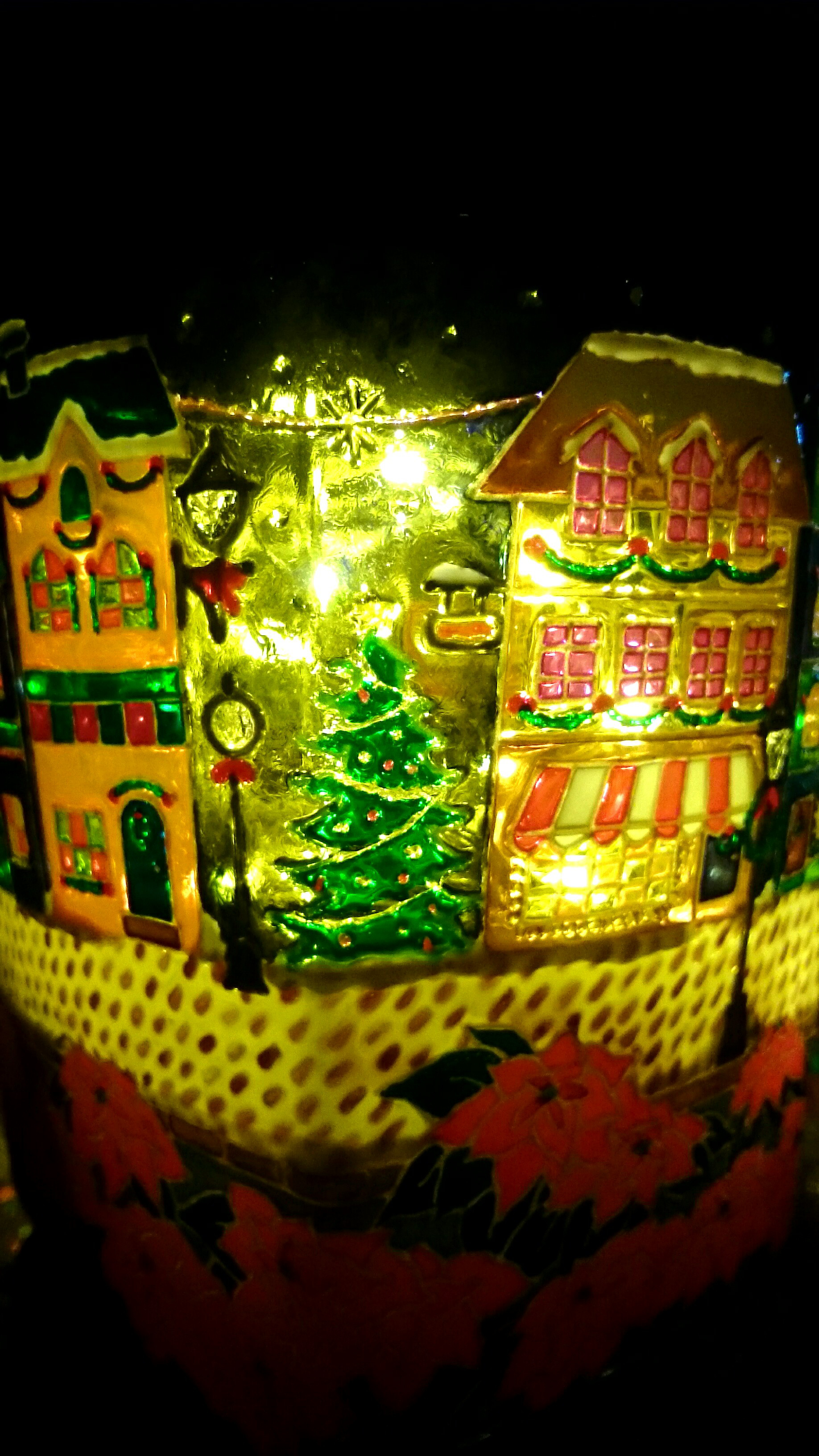 冬 架空の町 クリスマス キャンドルホルダー