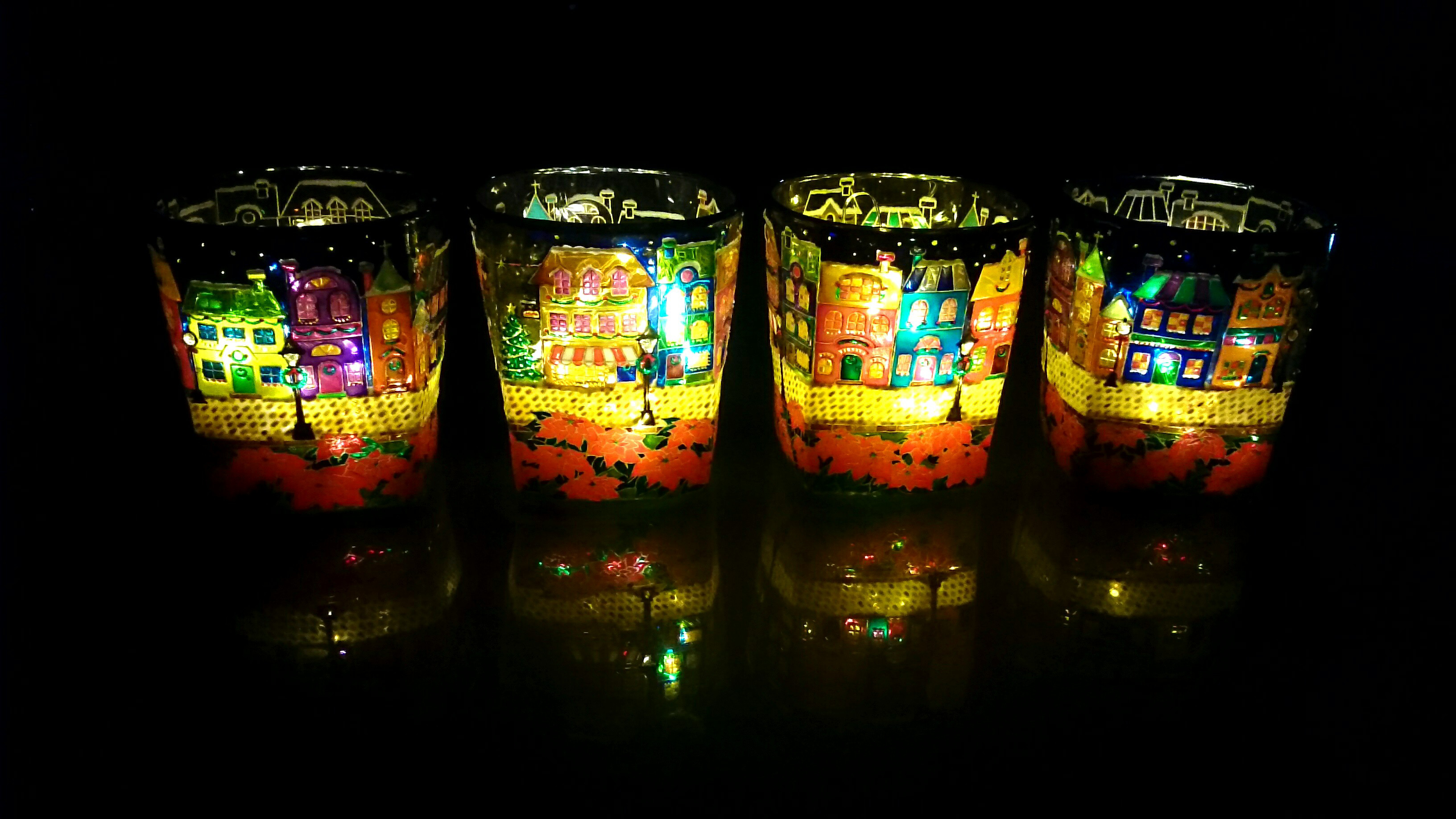 冬 架空の町 クリスマス キャンドルホルダー 冬 架空の町 クリスマス キャンドルホルダー