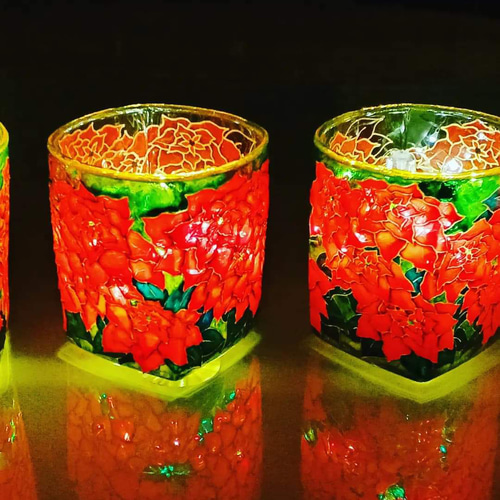 冬 架空の町 クリスマス キャンドルホルダー 忘れられないキャンドルの