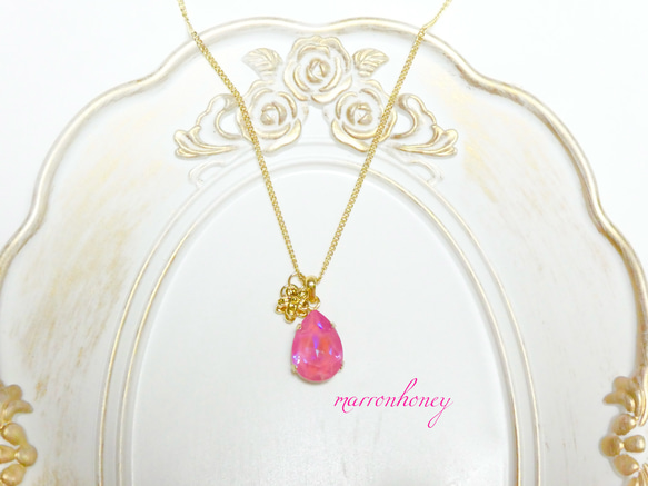 再販2drop SWAROVSKI flowerネックレス 4枚目の画像