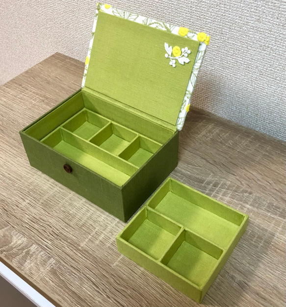 Mimosa インテリアボックス〈Mサイズ〉【内側:グリーン→イエロー】《受注制作》 12枚目の画像