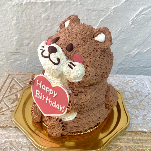 カワウソの立体ケーキ　誕生日 記念日 文字入れ 動物ケーキ かわうそ　<ご希望のお日にち•時間帯をご指定下さい> 2枚目の画像