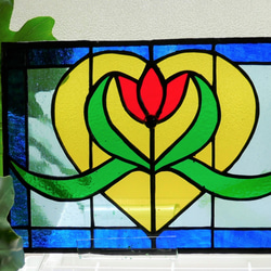 ステンドグラス パネルクレマチス ステンドグラスパネル【クレマチス】 サンキャッチャー ゆう