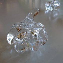 カボチャの置物　吹きガラス　透明 6枚目の画像