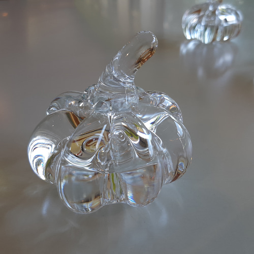 カボチャの置物 吹きガラス 透明 その他インテリア雑貨 ガラス日和