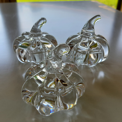 カボチャの置物 吹きガラス 透明 その他インテリア雑貨 ガラス日和