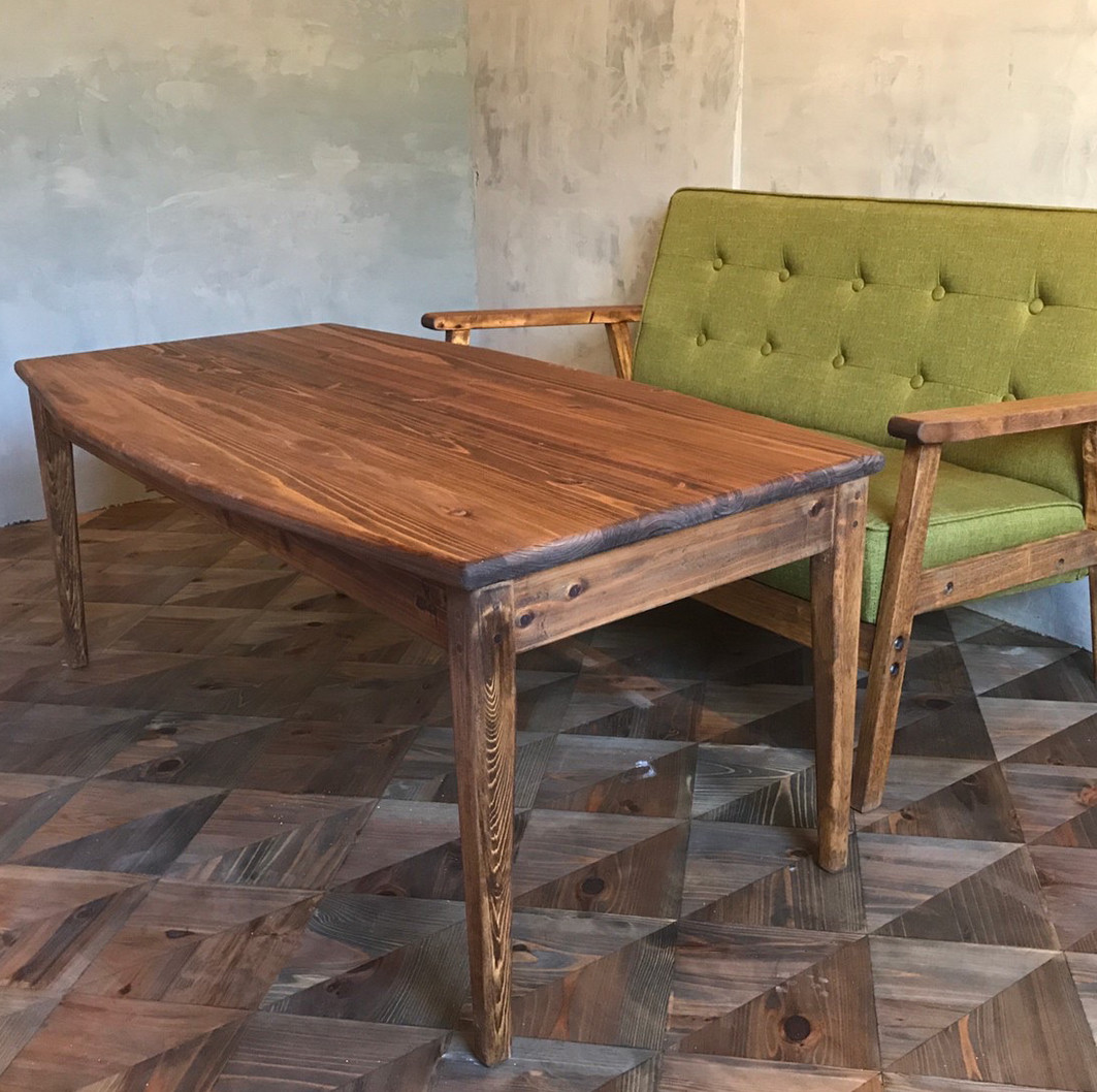 【ニコテーブル】100〜130×65cm 無垢材 ソファテーブル　コーヒーテーブル　ローテーブル　【サイズオーダー可能】