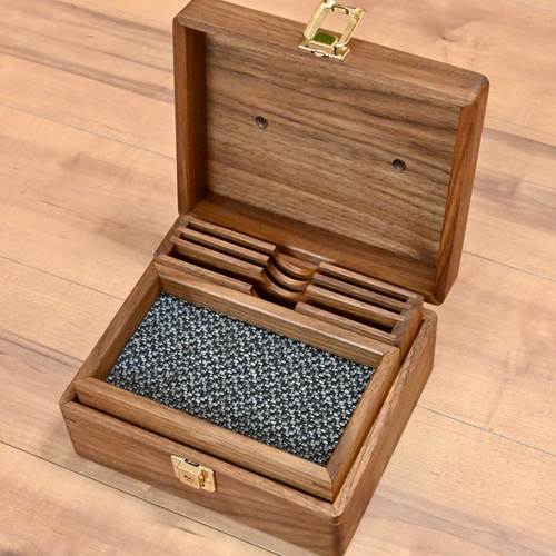 ウォールナットの手さげ金庫 (フリマ用レジ) その他ケース kura6go