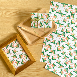 金木犀の包装紙 〈10枚入〉A4サイズ ラッピング デザインペーパー ブックカバー 花柄 おしゃれ 可愛い 母の日ギフト 8枚目の画像