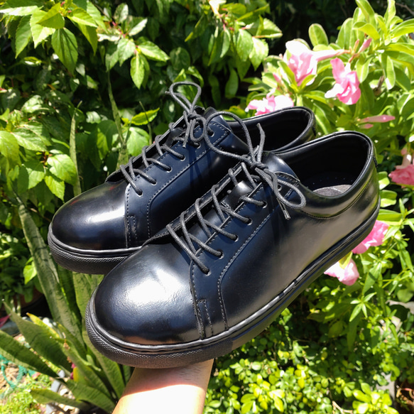 ◆真皮運動鞋◆22.5-29cm◆牛皮◆我軍靴優質皮革規格◆手工製作◆訂做◆黑色鞋墊◆ 第4張的照片