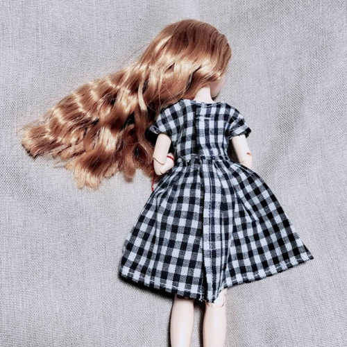 ▽ 3点セット チェック柄 半袖ワンピース 服 シンプル 22cm