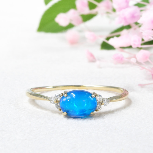 K10 ブルーオパール ダイヤ リング CG090CIBS 指輪・リング kyfactory  