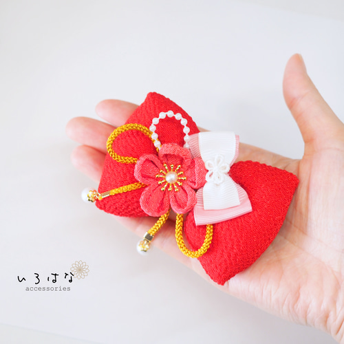 つまみ細工 髪飾り ヘアクリップ リボン リボンの髪飾り つまみ細工クリップ - つまみ細工 おとのこと | minne