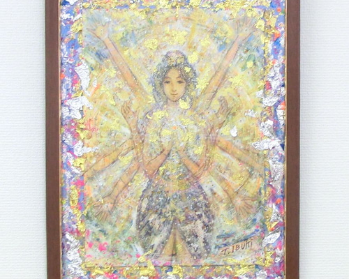 光のbouquet 絵画原画 鳳凰の絵 『愛はここに集い、ヒカリを放つ』 ヒーリングアート