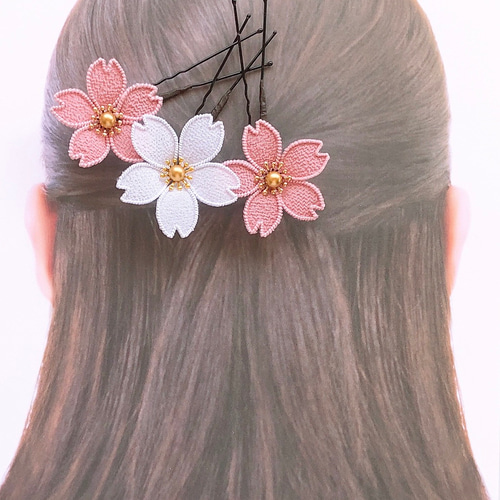 人気の桜】和装髪飾り 布花アクセ 七五三 成人式前撮り 振袖