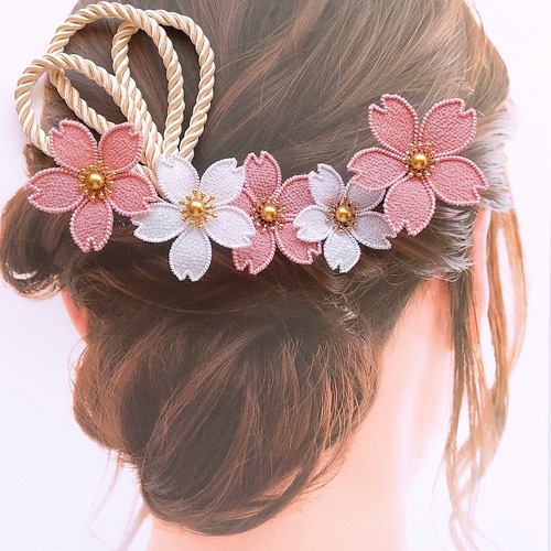 人気の桜】和装髪飾り 布花アクセ 七五三 成人式前撮り 振袖