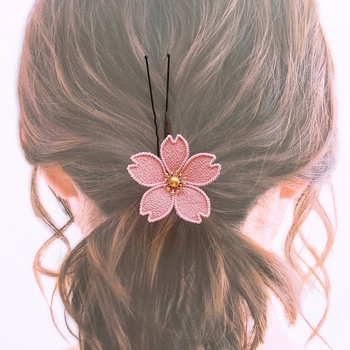 七五三　成人式 結婚式 和装 和 着物 髪飾り ヘアアクセサリー 桜　パープル 4e6b953e4ddd3f6a2c9e268065f5d0