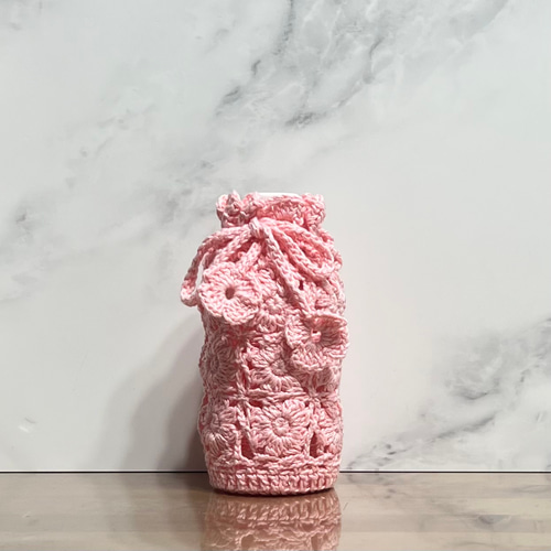 350ml フラワーデザインのペットボトルカバー（ピンク） その他