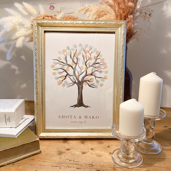 水彩絵の具のウェディングツリー】結婚証明書（説明書付き） その他