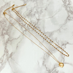 【金属アレルギー対応】マット質感ネックレスSET 長さ選択可/SUS316L/18K仕上げ 5枚目の画像