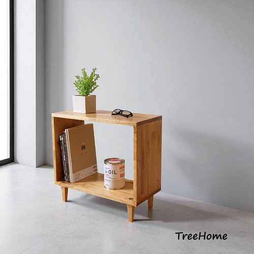 A4収納 オーク オープンラック ナイトテーブル ベッド横 幅30cm ナイト