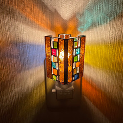 キューブ（ステンドグラスのフットランプ・おやすみランプ） 2枚目の画像