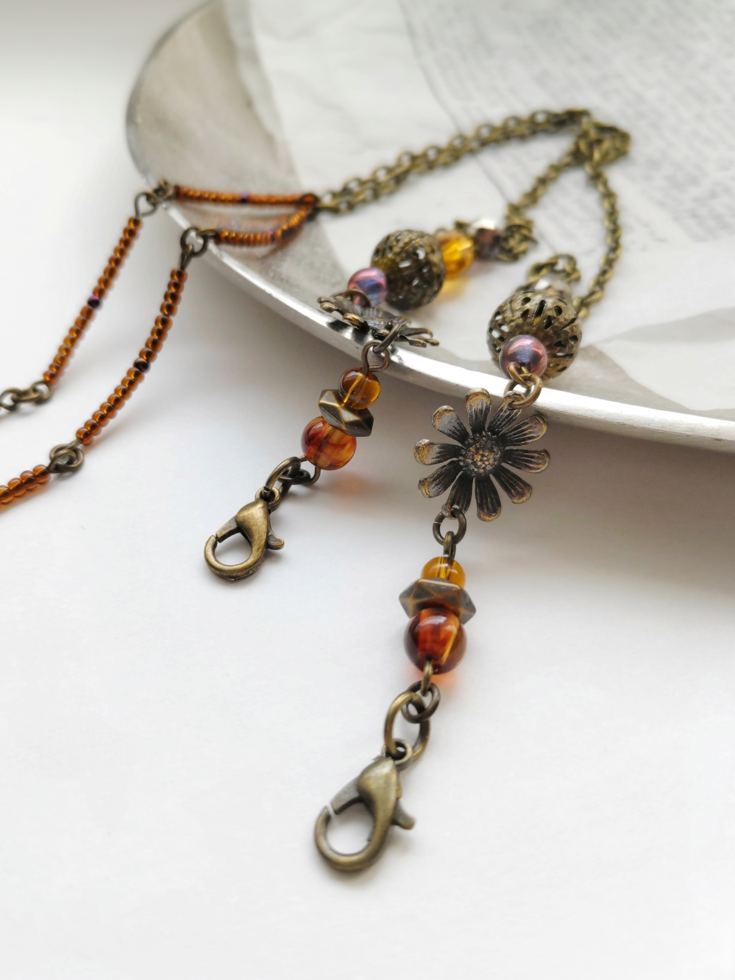 アンティーク風お花のマスクストラップ・グラスコード3 Mindy マスク