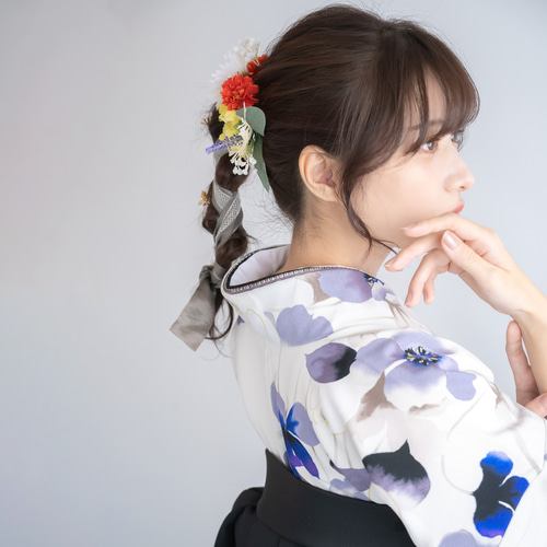 リボンアレンジ/編み下ろしヘアアレンジヘッドドレスG】卒業式袴