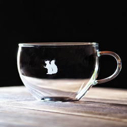 リス ガラスティーカップ ソーサー付き 300ml 4枚目の画像