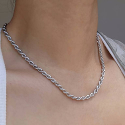 【金属アレルギー対応】5mm twist rope chain necklace RN033 13枚目の画像