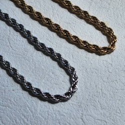 【金属アレルギー対応】5mm twist rope chain necklace RN033 15枚目の画像