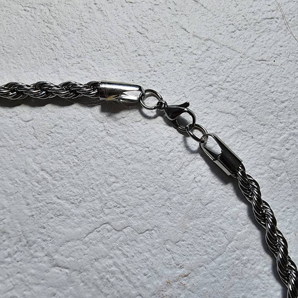 【金属アレルギー対応】5mm twist rope chain necklace RN033 17枚目の画像