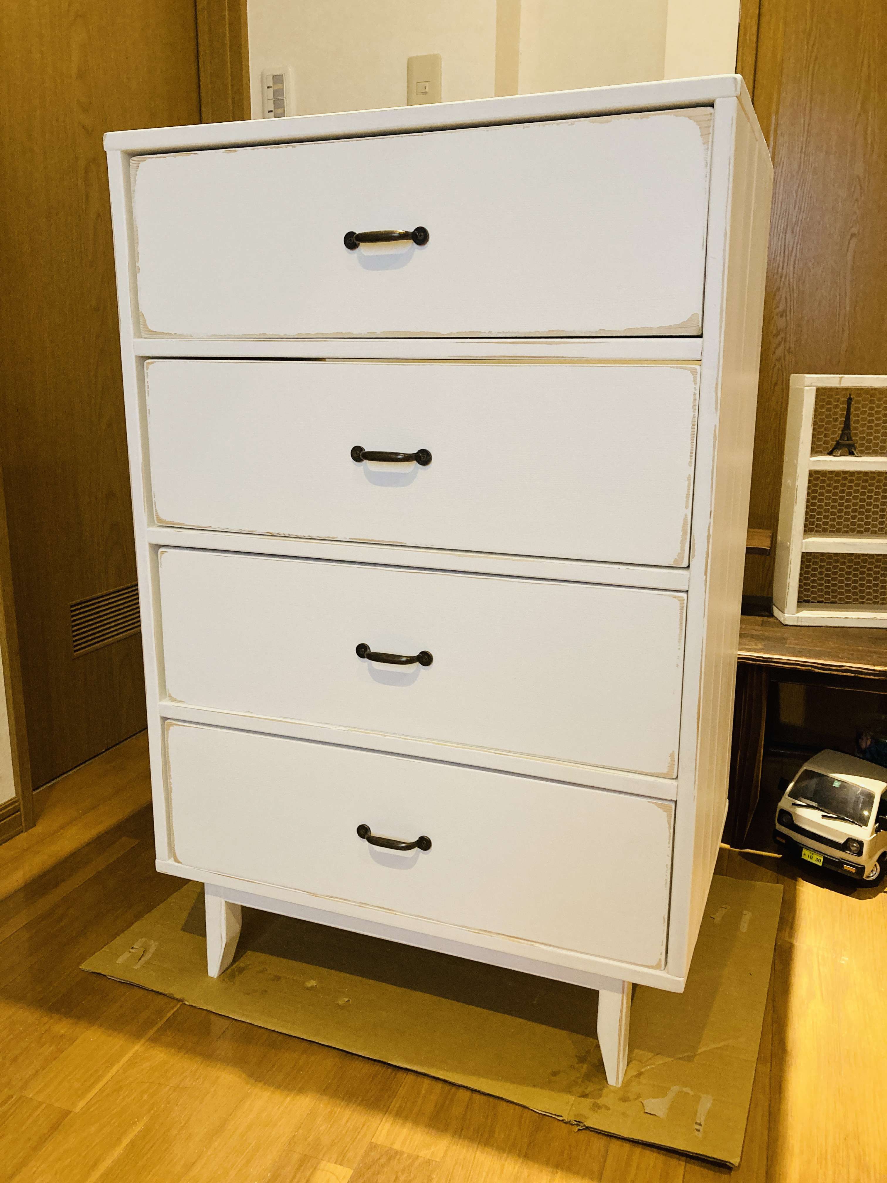 creema限定　北欧　無印　アンティークな大きなホワイトなチェスト　オーダーメイド可能です^_^