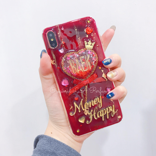 名入れ♡ぷっくりハート✨キラキラ金箔✨リボンチャーム⭐︎スマホケースiPhone 名入れ♡ぷっくりハート✨キラキラ金箔✨リボンチャーム⭐︎スマホケースiPhone