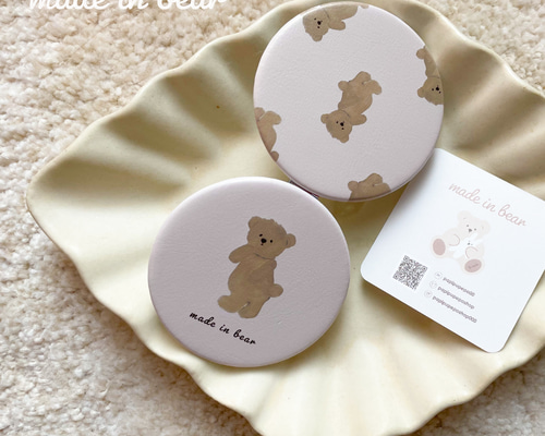 ハンドメイド【てくまくまやこん♡コンパクトミラー】ミナペルホネン　choucho ハンドメイド【てくまくまやこん♡コンパクトミラー】ミナペルホネン