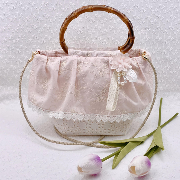 ふんわりバンブーBag☆バンブーバッグ☆2wayトートバッグ☆ 1枚目の画像