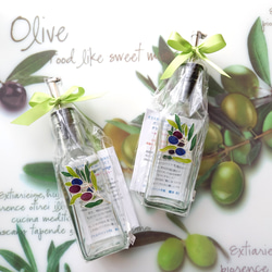 【受注制作】Olive文字入り☆オリーブ柄のオイルボトル (単品・ゴールドライナー) 7枚目の画像