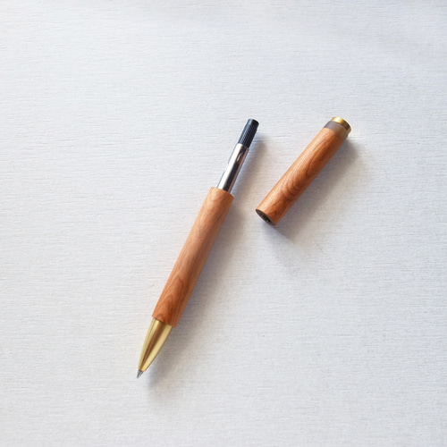 A】PEN【屋久杉×水牛角｜回転式】○ 木軸/屋久杉/真鍮/ボールペン