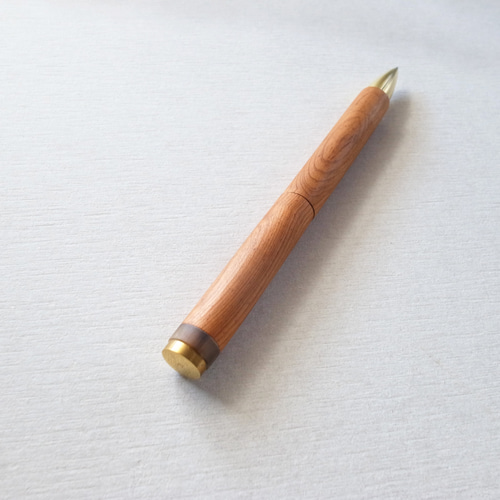 A】PEN【屋久杉×水牛角｜回転式】○ 木軸/屋久杉/真鍮/ボールペン